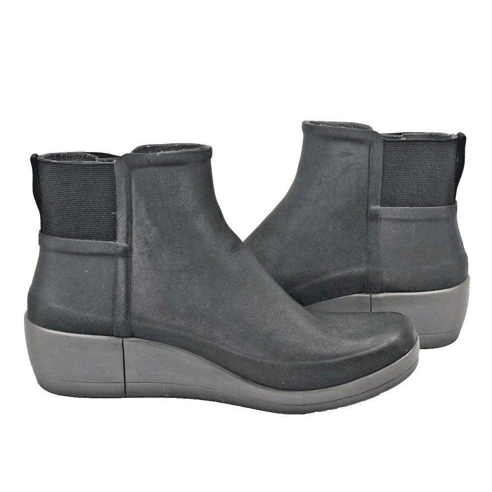 BOGS‎ Bloom Women's Vista Wedge Waterproof Ankle Rain Boots Size 11 Black